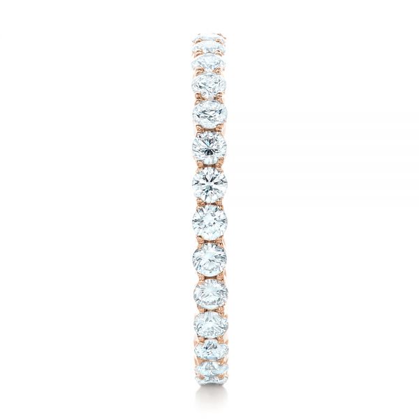 14k Rose Gold 14k Rose Gold Custom Diamond Eternity Wedding Band - Side View - 102370