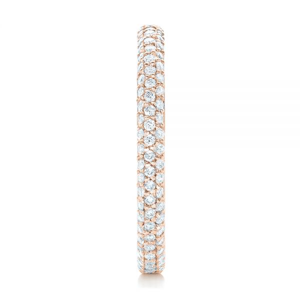 14k Rose Gold 14k Rose Gold Custom Diamond Eternity Wedding Band - Side View - 102817