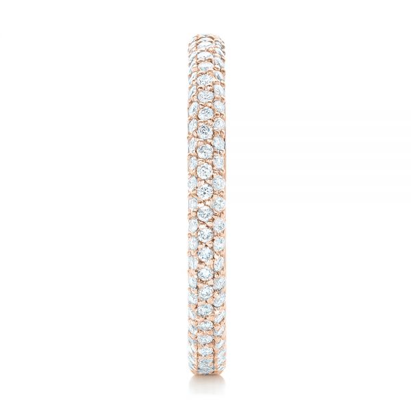 18k Rose Gold 18k Rose Gold Custom Diamond Eternity Wedding Band - Side View -  102817