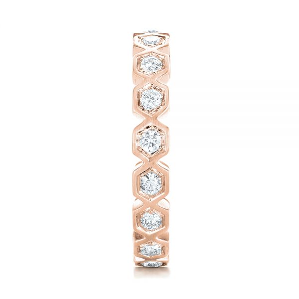 18k Rose Gold 18k Rose Gold Custom Diamond Eternity Wedding Band - Side View -  102918