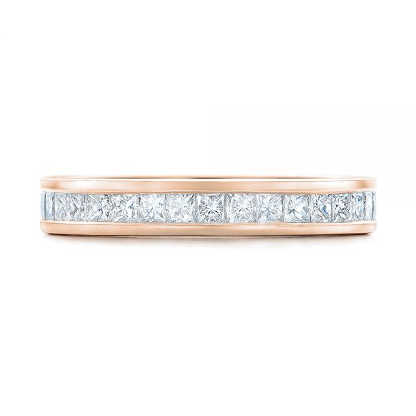 14k Rose Gold 14k Rose Gold Custom Diamond Eternity Wedding Band - Top View -  102096