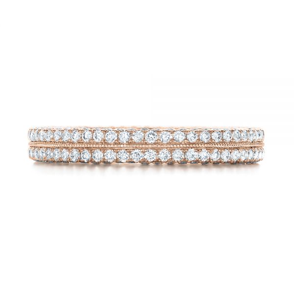 14k Rose Gold 14k Rose Gold Custom Diamond Eternity Wedding Band - Top View -  102173