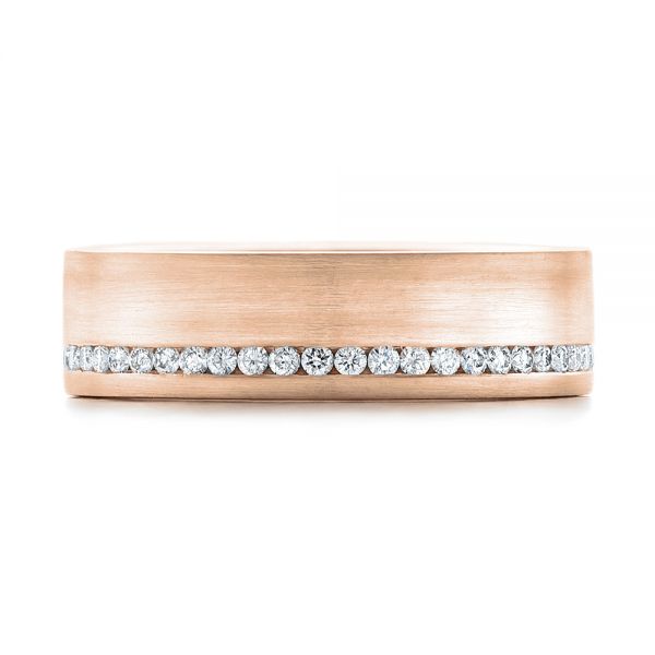 18k Rose Gold 18k Rose Gold Custom Diamond Eternity Wedding Band - Top View -  102284