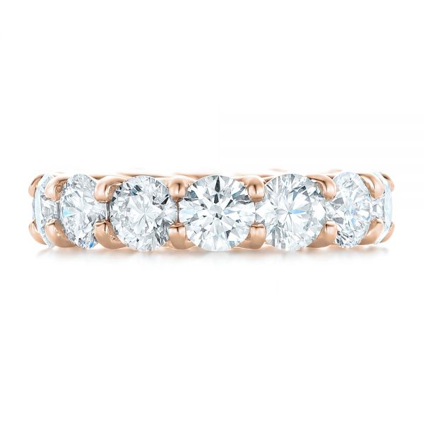 18k Rose Gold 18k Rose Gold Custom Diamond Eternity Wedding Band - Top View -  102342