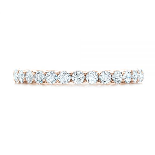 14k Rose Gold 14k Rose Gold Custom Diamond Eternity Wedding Band - Top View - 102370
