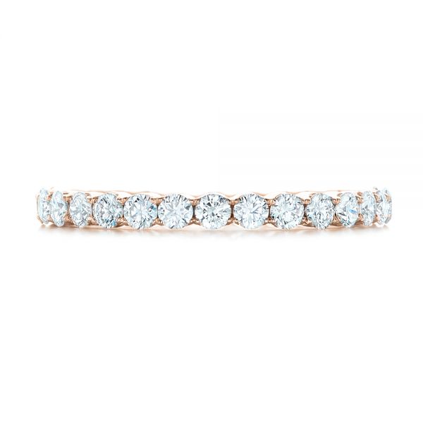 18k Rose Gold 18k Rose Gold Custom Diamond Eternity Wedding Band - Top View -  102370