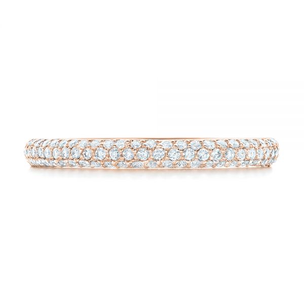 14k Rose Gold 14k Rose Gold Custom Diamond Eternity Wedding Band - Top View - 102817