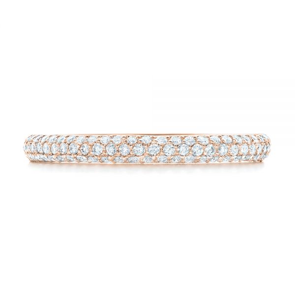 14k Rose Gold 14k Rose Gold Custom Diamond Eternity Wedding Band - Top View -  102817