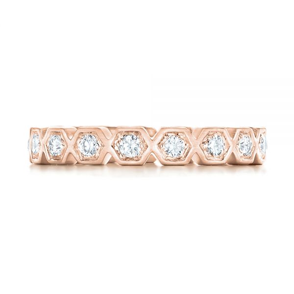 14k Rose Gold 14k Rose Gold Custom Diamond Eternity Wedding Band - Top View -  102918