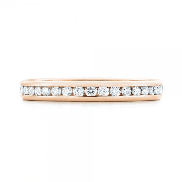 18k Rose Gold 18k Rose Gold Custom Diamond Eternity Wedding Band - Top View - 103033