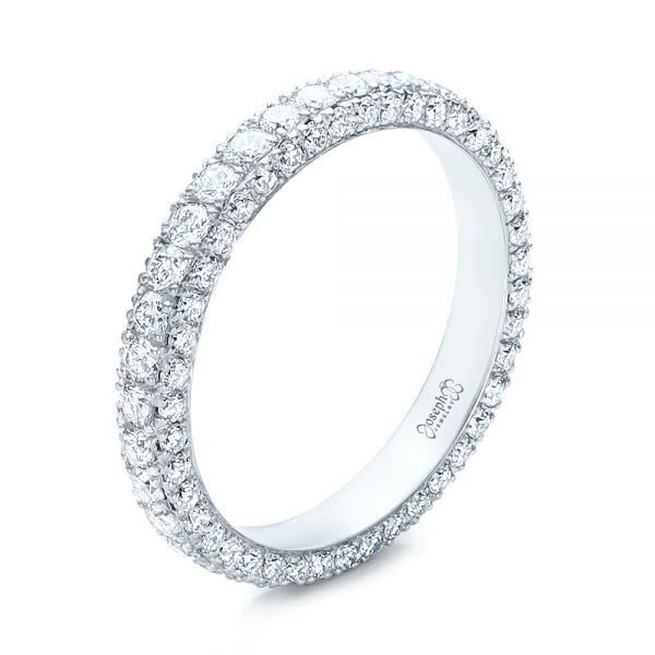 18k White Gold 18k White Gold Custom Diamond Eternity Wedding Band - Three-Quarter View -  101747