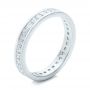 14k White Gold Custom Diamond Eternity Wedding Band - Three-Quarter View -  102096 - Thumbnail