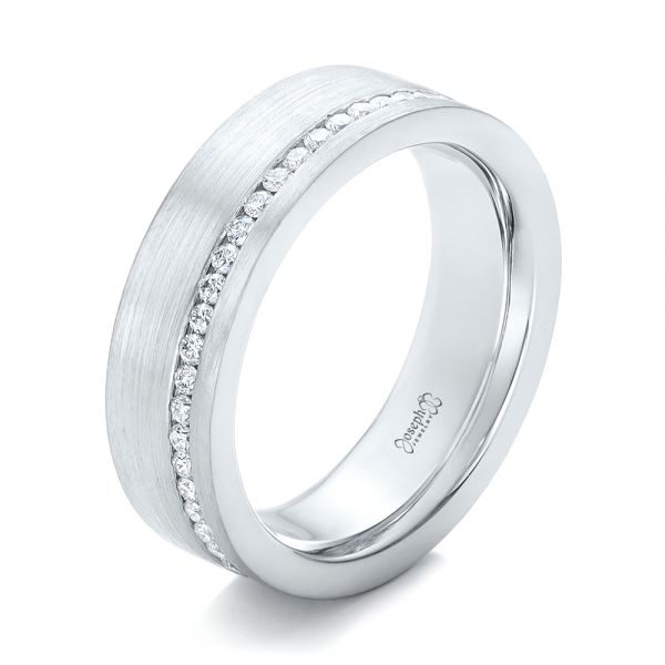  Platinum Platinum Custom Diamond Eternity Wedding Band - Three-Quarter View -  102284