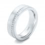 14k White Gold Custom Diamond Eternity Wedding Band - Three-Quarter View -  102284 - Thumbnail