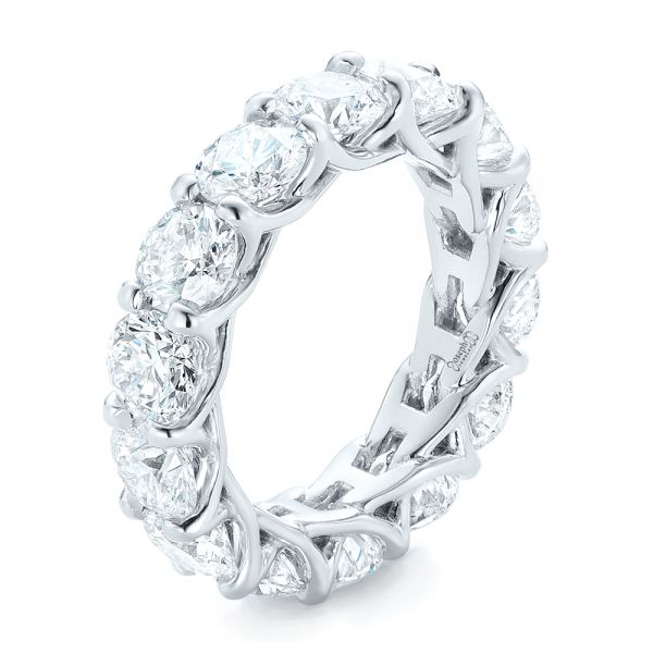  Platinum Platinum Custom Diamond Eternity Wedding Band - Three-Quarter View -  102342