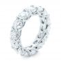 14k White Gold Custom Diamond Eternity Wedding Band - Three-Quarter View -  102342 - Thumbnail