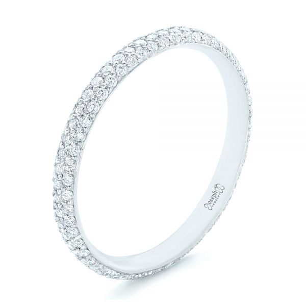  Platinum Custom Diamond Eternity Wedding Band - Three-Quarter View -  102817