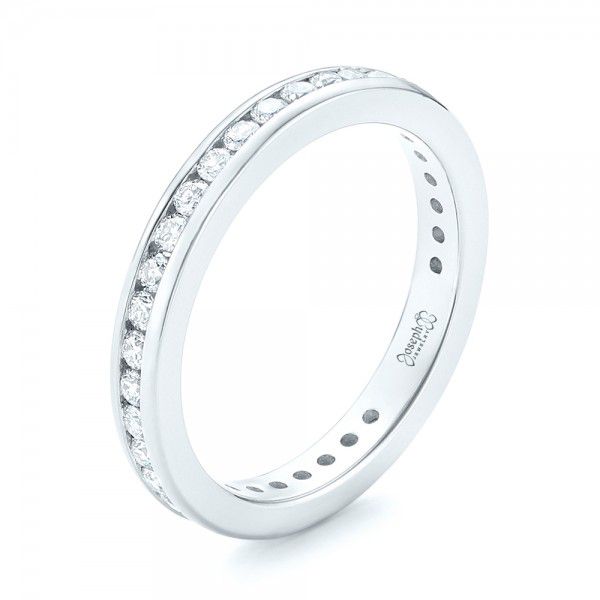  Platinum Custom Diamond Eternity Wedding Band - Three-Quarter View -  103033