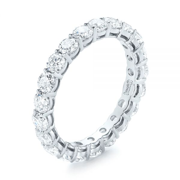  Platinum Platinum Custom Diamond Eternity Wedding Band - Three-Quarter View -  103465