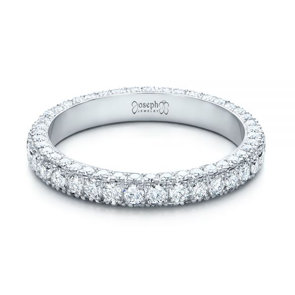  Platinum Custom Diamond Eternity Wedding Band - Flat View -  101747