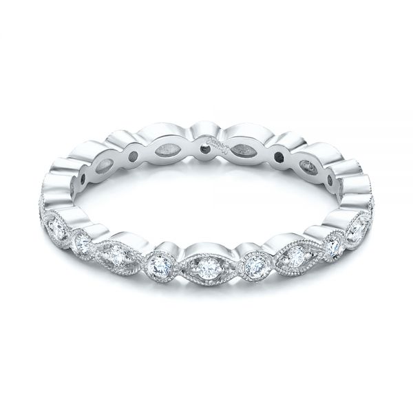 14k White Gold 14k White Gold Custom Diamond Eternity Wedding Band - Flat View - 102132