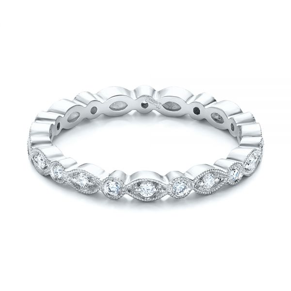  Platinum Platinum Custom Diamond Eternity Wedding Band - Flat View -  102132