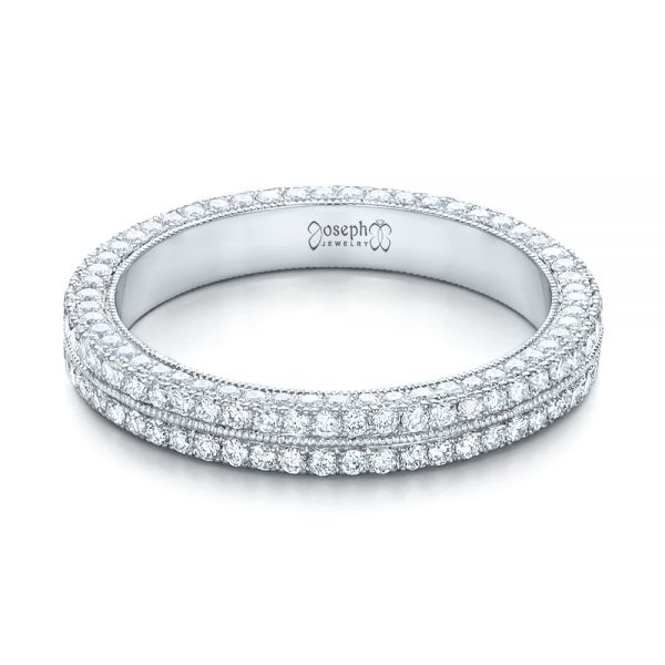  Platinum Custom Diamond Eternity Wedding Band - Flat View -  102173