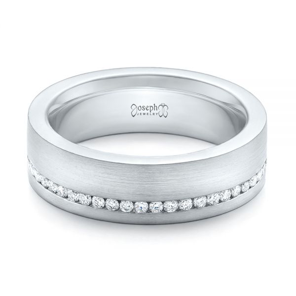 18k White Gold 18k White Gold Custom Diamond Eternity Wedding Band - Flat View -  102284