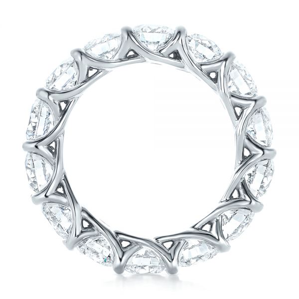 14k White Gold Custom Diamond Eternity Wedding Band - Front View - 102342