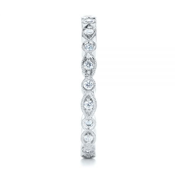 14k White Gold 14k White Gold Custom Diamond Eternity Wedding Band - Side View - 102132