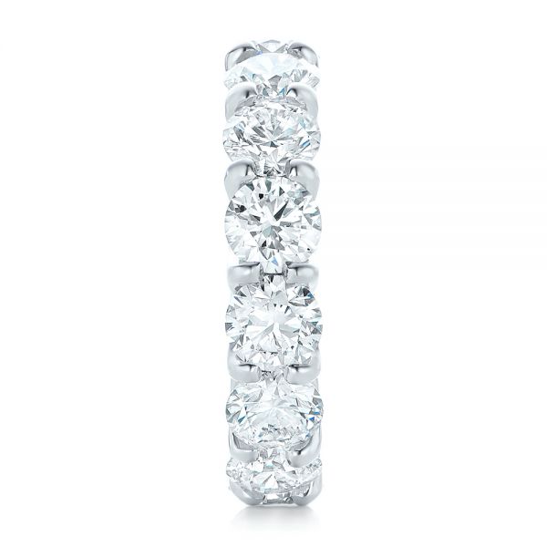 14k White Gold Custom Diamond Eternity Wedding Band - Side View - 102342