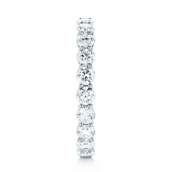 18k White Gold 18k White Gold Custom Diamond Eternity Wedding Band - Side View -  103465