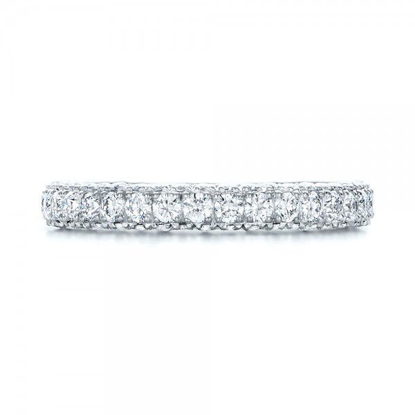 18k White Gold 18k White Gold Custom Diamond Eternity Wedding Band - Top View -  101747