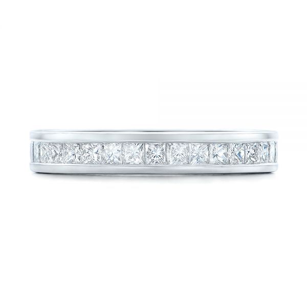 14k White Gold Custom Diamond Eternity Wedding Band - Top View -  102096