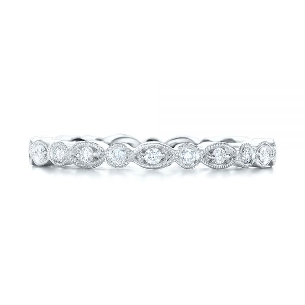 14k White Gold 14k White Gold Custom Diamond Eternity Wedding Band - Top View -  102132