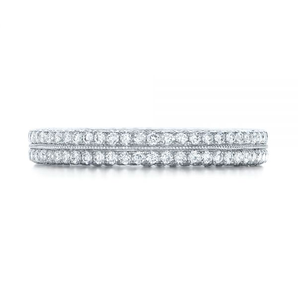 14k White Gold 14k White Gold Custom Diamond Eternity Wedding Band - Top View -  102173