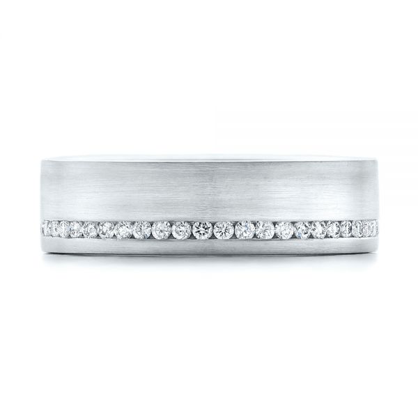 14k White Gold Custom Diamond Eternity Wedding Band - Top View -  102284