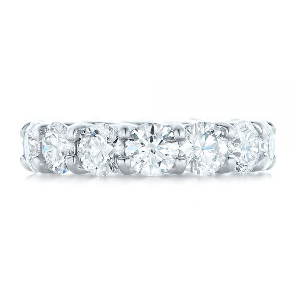 14k White Gold Custom Diamond Eternity Wedding Band - Top View - 102342