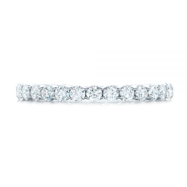 18k White Gold 18k White Gold Custom Diamond Eternity Wedding Band - Top View -  102370