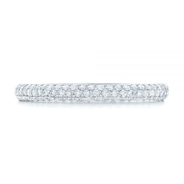 14k White Gold 14k White Gold Custom Diamond Eternity Wedding Band - Top View -  102817