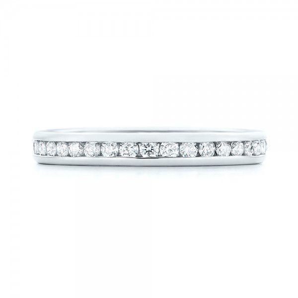 14k White Gold 14k White Gold Custom Diamond Eternity Wedding Band - Top View -  103033