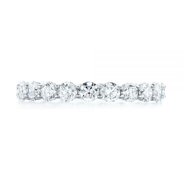 18k White Gold 18k White Gold Custom Diamond Eternity Wedding Band - Top View -  103465