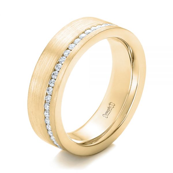 14k Yellow Gold 14k Yellow Gold Custom Diamond Eternity Wedding Band - Three-Quarter View -  102284