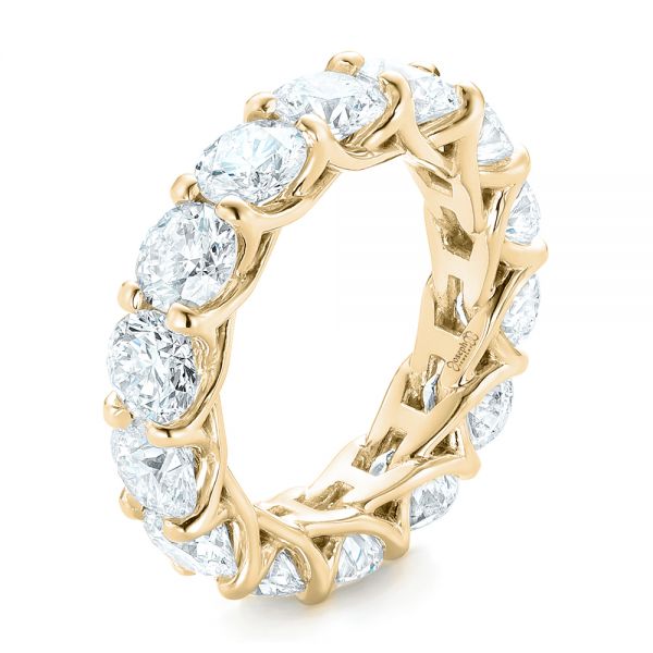14k Yellow Gold 14k Yellow Gold Custom Diamond Eternity Wedding Band - Three-Quarter View - 102342