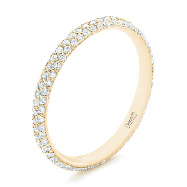 14k Yellow Gold 14k Yellow Gold Custom Diamond Eternity Wedding Band - Three-Quarter View - 102817