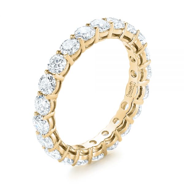 18k Yellow Gold 18k Yellow Gold Custom Diamond Eternity Wedding Band - Three-Quarter View -  103465