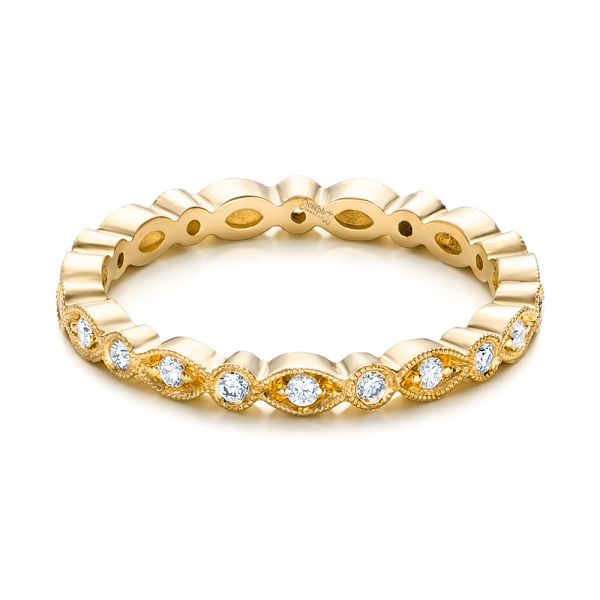 14k Yellow Gold 14k Yellow Gold Custom Diamond Eternity Wedding Band - Flat View - 102132