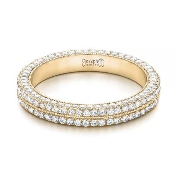 18k Yellow Gold 18k Yellow Gold Custom Diamond Eternity Wedding Band - Flat View - 102173