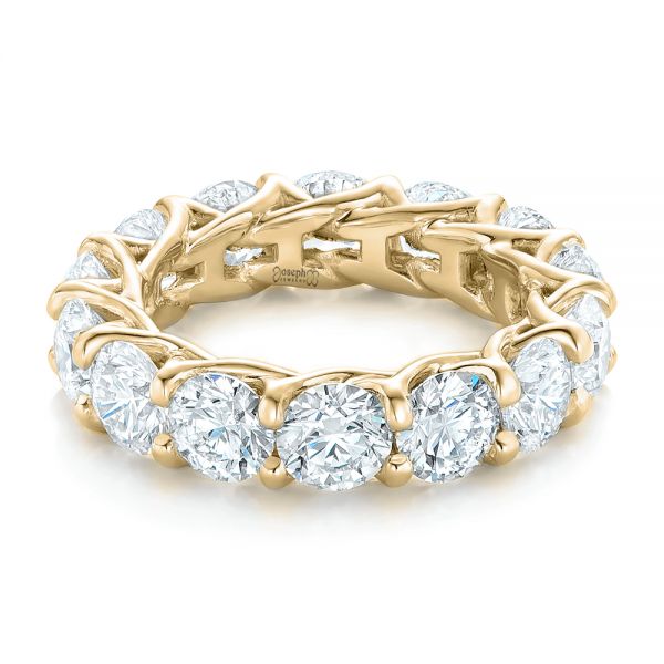 14k Yellow Gold 14k Yellow Gold Custom Diamond Eternity Wedding Band - Flat View - 102342