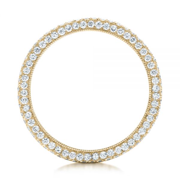18k Yellow Gold 18k Yellow Gold Custom Diamond Eternity Wedding Band - Front View - 102173